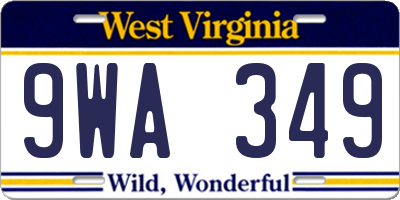 WV license plate 9WA349