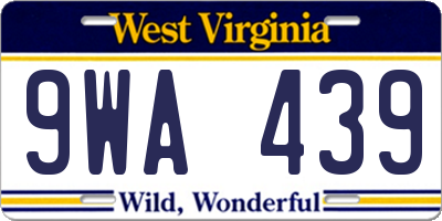WV license plate 9WA439