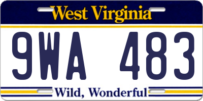 WV license plate 9WA483