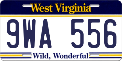 WV license plate 9WA556
