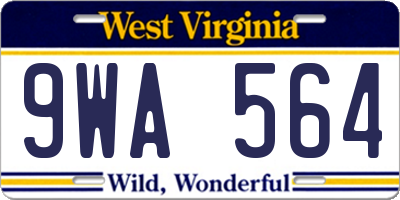 WV license plate 9WA564