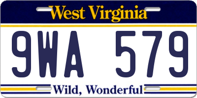 WV license plate 9WA579