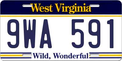 WV license plate 9WA591