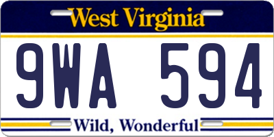 WV license plate 9WA594