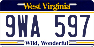 WV license plate 9WA597