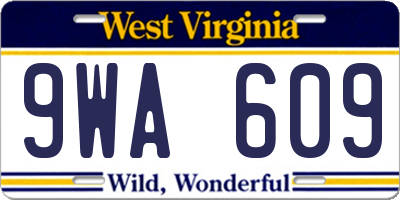 WV license plate 9WA609