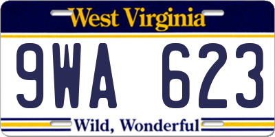 WV license plate 9WA623