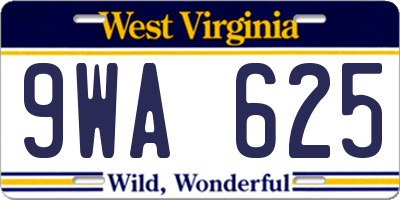 WV license plate 9WA625
