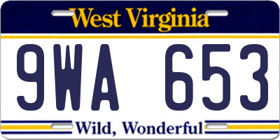 WV license plate 9WA653