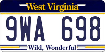 WV license plate 9WA698