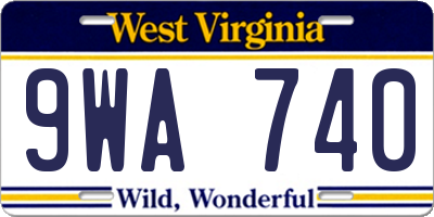 WV license plate 9WA740