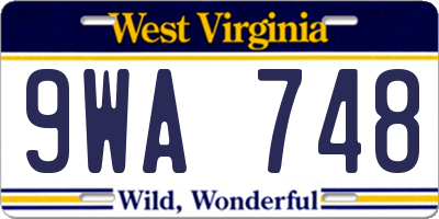 WV license plate 9WA748