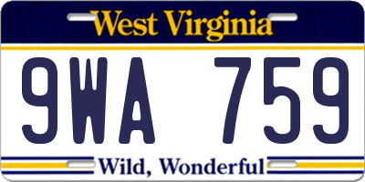 WV license plate 9WA759