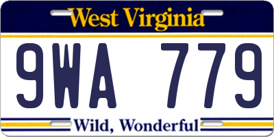 WV license plate 9WA779