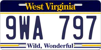 WV license plate 9WA797