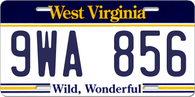 WV license plate 9WA856