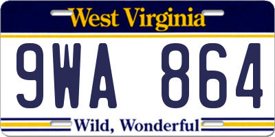 WV license plate 9WA864