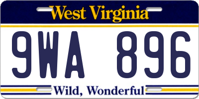 WV license plate 9WA896