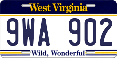 WV license plate 9WA902