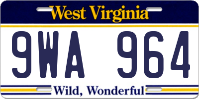 WV license plate 9WA964