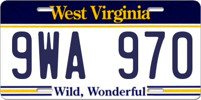 WV license plate 9WA970