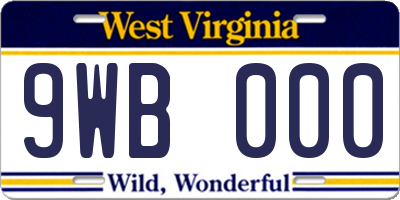 WV license plate 9WB000