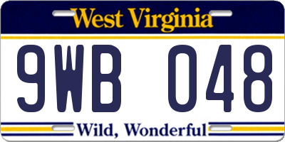 WV license plate 9WB048