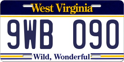 WV license plate 9WB090