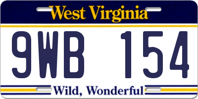 WV license plate 9WB154