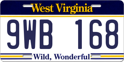 WV license plate 9WB168