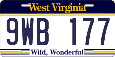 WV license plate 9WB177