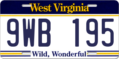 WV license plate 9WB195