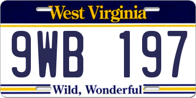 WV license plate 9WB197