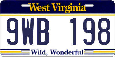 WV license plate 9WB198