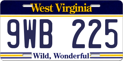 WV license plate 9WB225