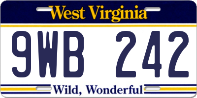 WV license plate 9WB242