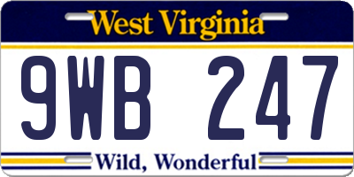 WV license plate 9WB247
