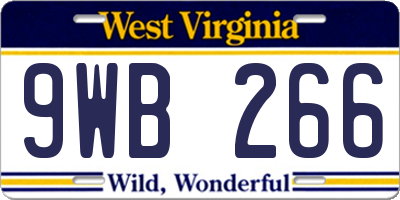 WV license plate 9WB266