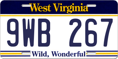 WV license plate 9WB267