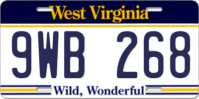 WV license plate 9WB268
