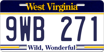 WV license plate 9WB271