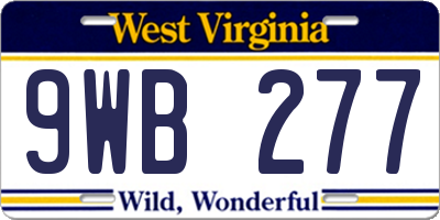 WV license plate 9WB277