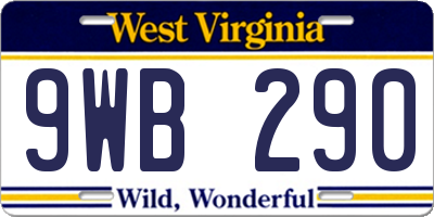 WV license plate 9WB290