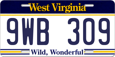 WV license plate 9WB309