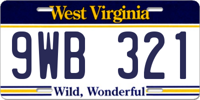 WV license plate 9WB321