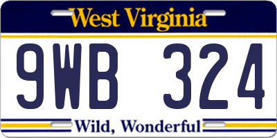 WV license plate 9WB324