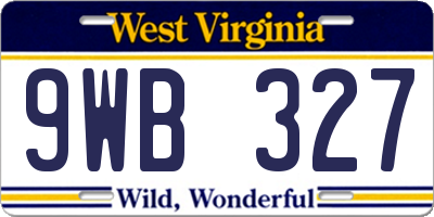 WV license plate 9WB327