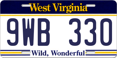 WV license plate 9WB330