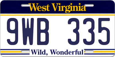 WV license plate 9WB335
