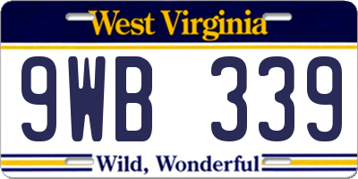WV license plate 9WB339